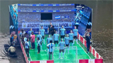 Argentina fans in Kerala village set up floating stadium with squad cutouts in river